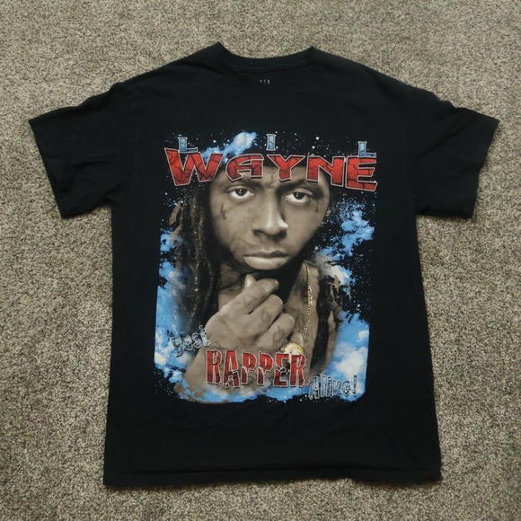 Lil Wayne shirt mens M Best Rapper Alive Black Graphic Tee y2k - Picture 1 of 7